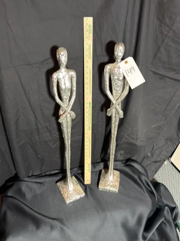 Set of Two Abstract Metal Figurative Sculptures