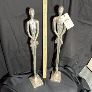 Set of Two Abstract Metal Figurative Sculptures