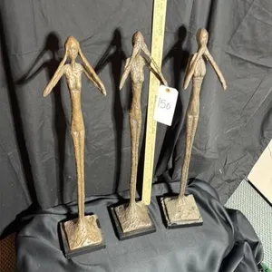 Set of Three Bronze-Finished Figurines