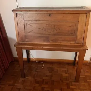 Antique Walnut Drop Front Plantation Secretary Des