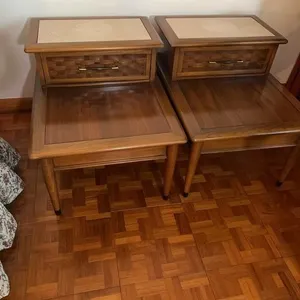 Pair of Mid Century Modern Two Tier End Tables