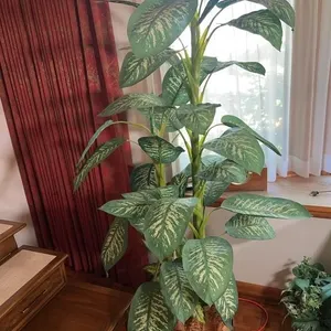 Large Potted Faux Dieffenbachia Amoena Dumb Cane S