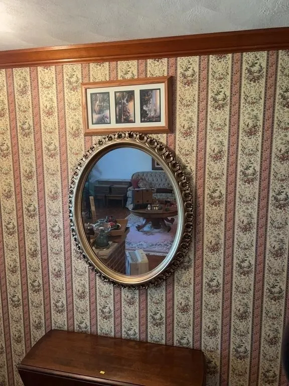 Gilt Oval Wall Mirror with Burwood Country Scene R