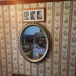 Gilt Oval Wall Mirror with Burwood Country Scene R