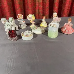 Assorted Ceramic Figurines, EAPG Souvenir Mug, Tri