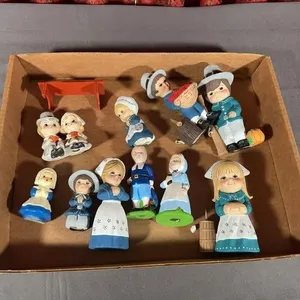 Painted Pilgrim and Thanksgiving Themed Figurines