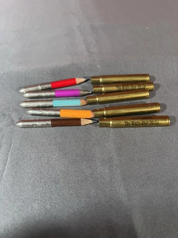 Bullet Casing Advertising Pencils White Star Oil C