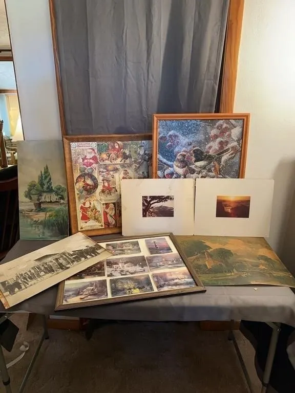 Assorted Wall Art, Framed Puzzles, Landscape Print