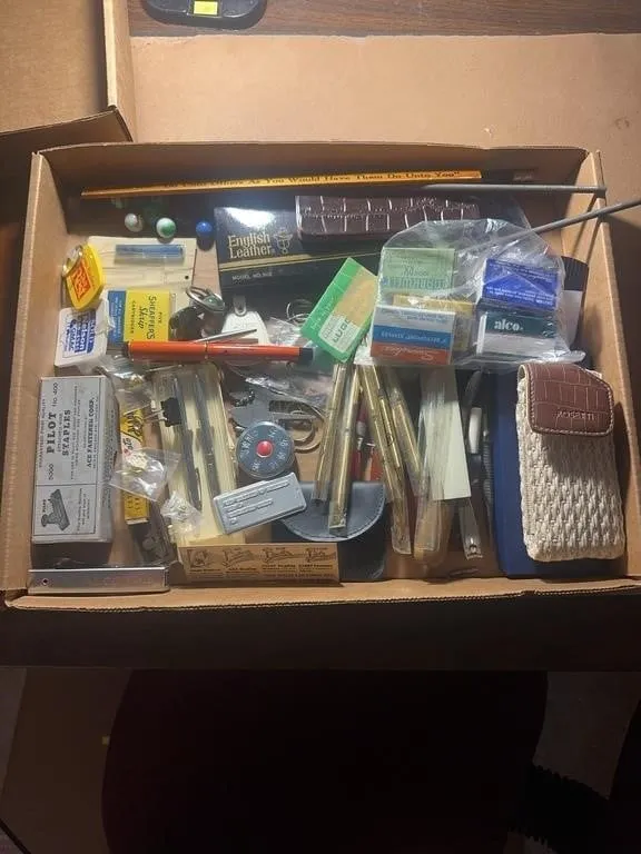 Eclectic Desk and Office Accessories Lot with Pens