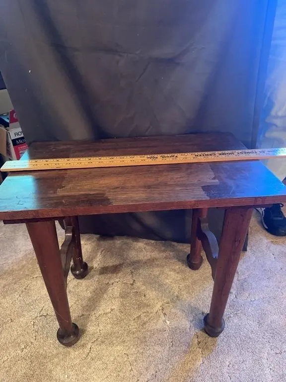 Wooden Accent Side Table with Turned Feet and Stre