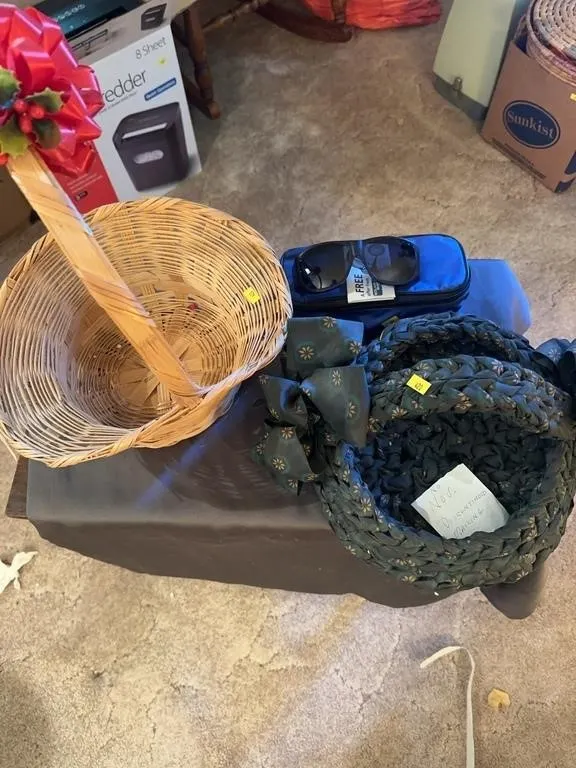 Woven Handled Baskets with Solar Shield Sunglasses