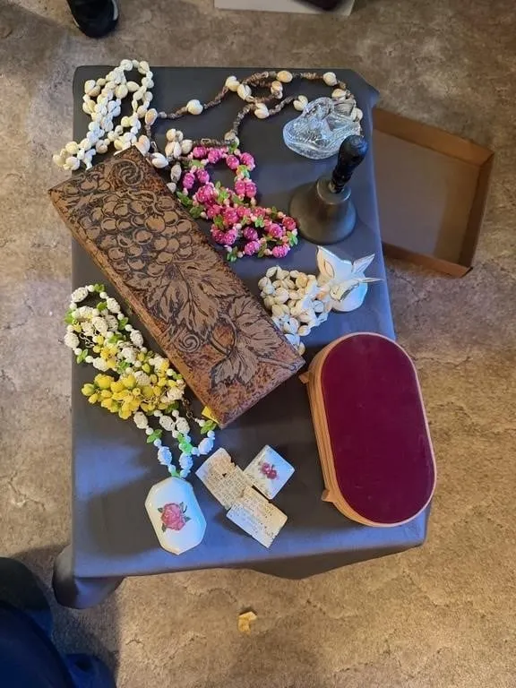 Eclectic Vanity Lot Carved Wooden Box Trinket Boxe