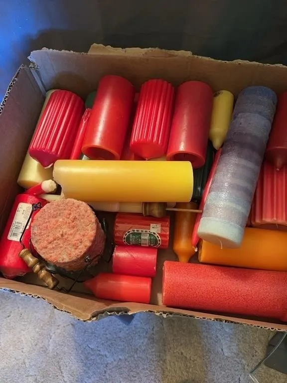 Assorted Pillar Taper and Novelty Candles With Wir