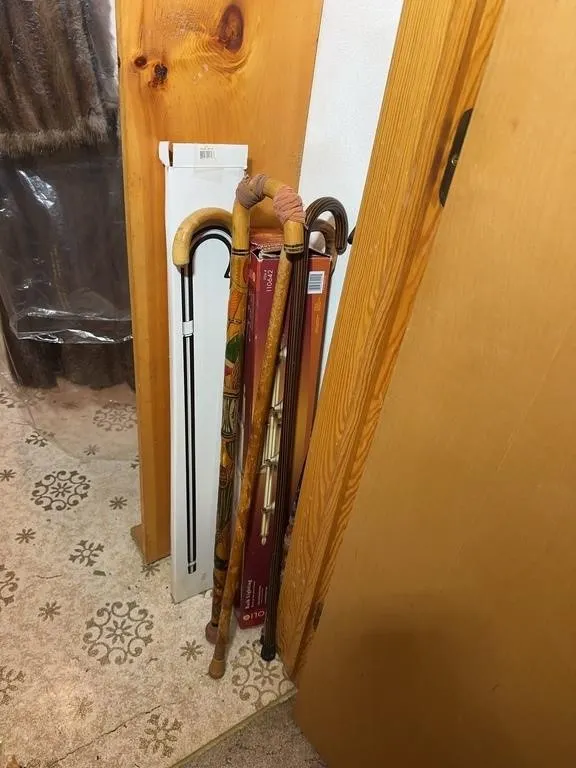 Assorted Wooden Walking Canes and Gentleman's Swor