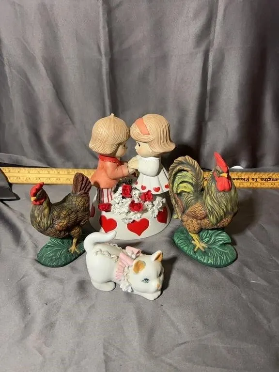 Assorted Ceramic Figurines Including Rooster Hen C