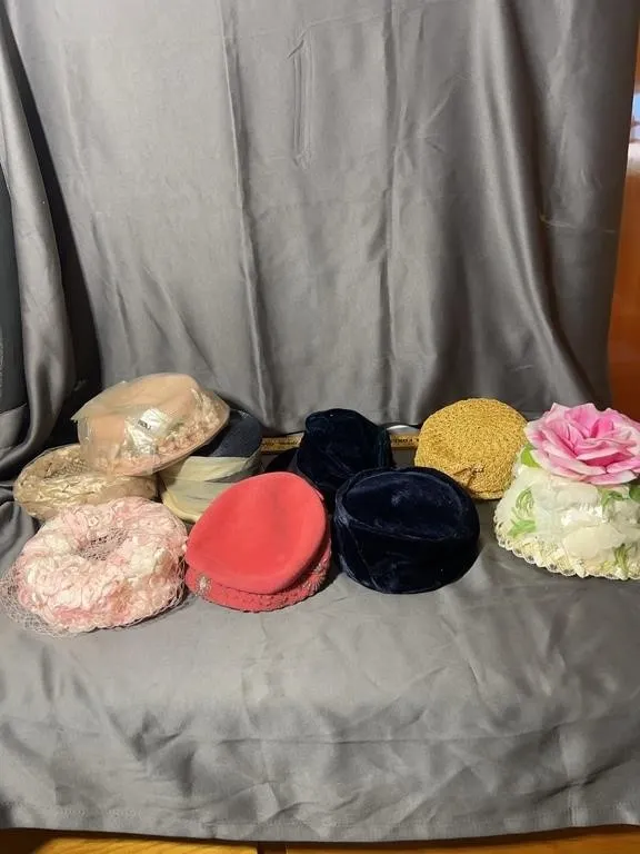 Assorted Mid-Century Women’s Millinery Hats Incl