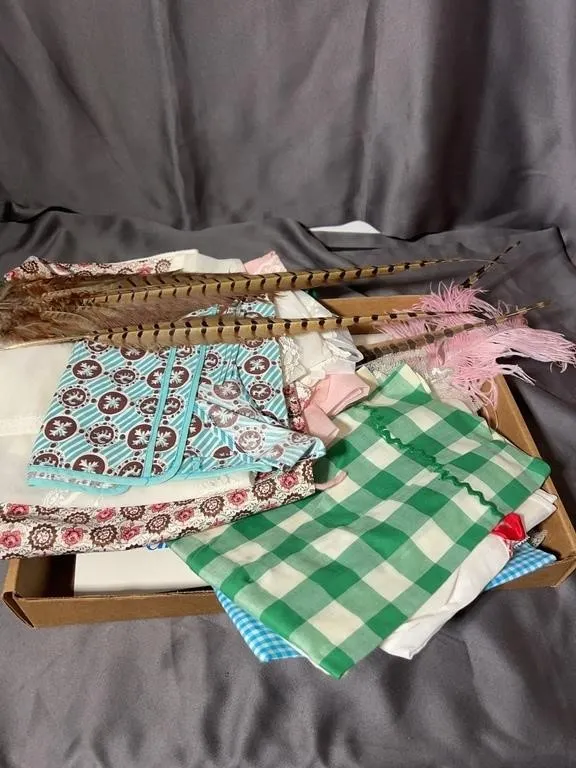Assorted Patterned Textiles Aprons and Decorative