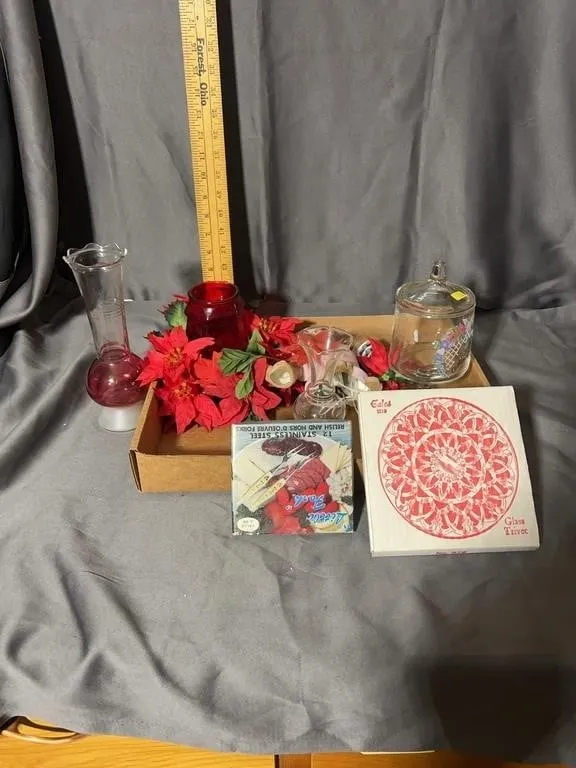 Holiday Entertaining Lot With Eales 1779 Glass Tri