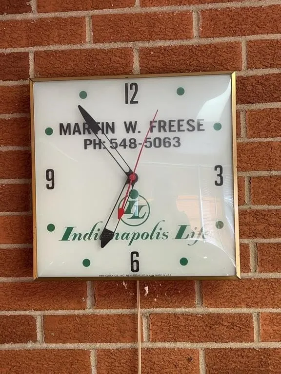PAM Clock Co Indianapolis Life Insurance Advertisi