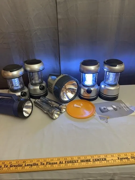 Assorted Dual-Powered LED Camping Lanterns and Por