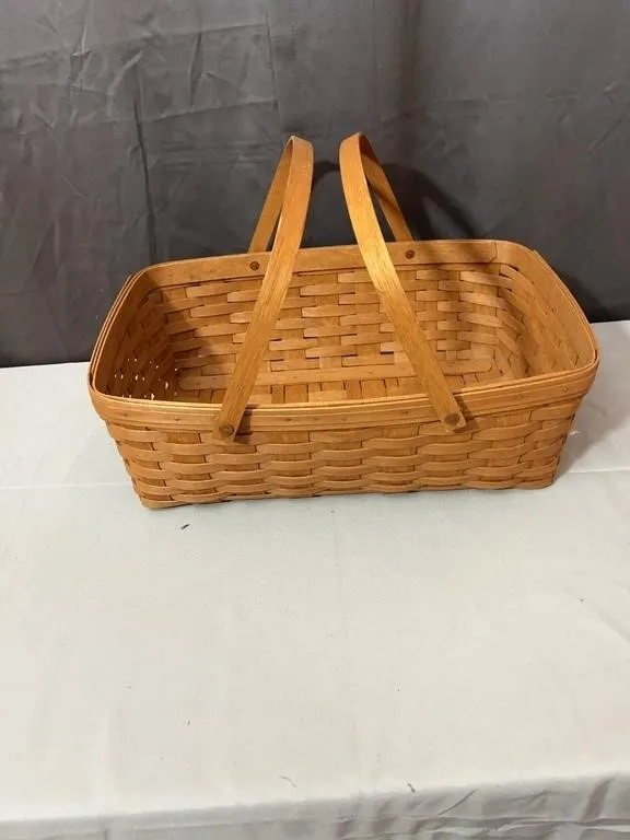 Longaberger 1989 Handwoven Wood Splint Gathering B