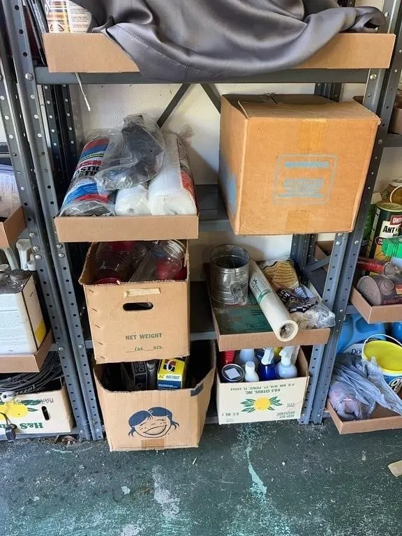 Utility Shelving Garage Lot with Automotive Parts