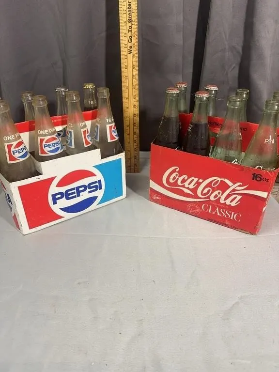 Coca-Cola Classic and Pepsi 16 Oz Returnable Soda