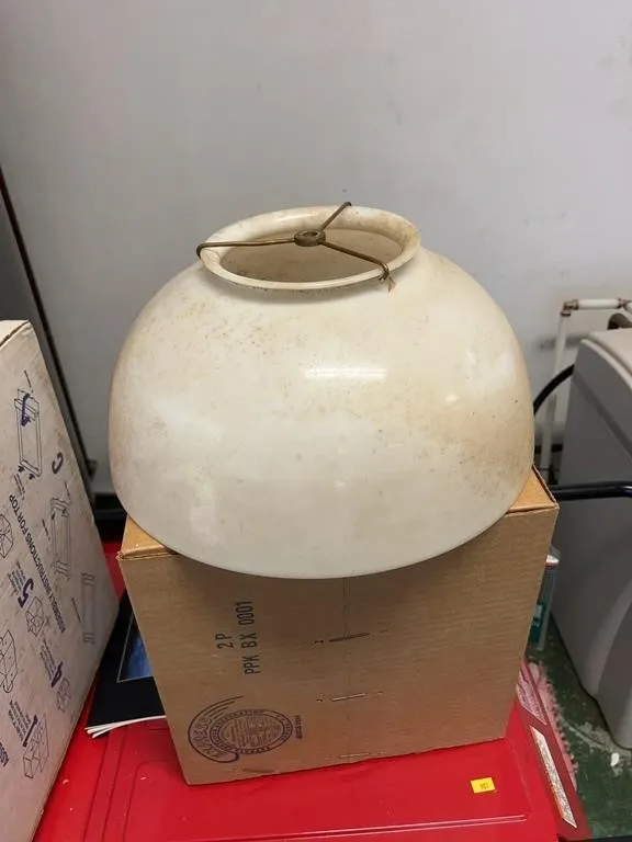 Large Opaque Glass Dome Lamp Shade with Spider Fit