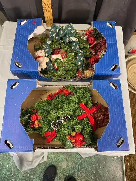 Assorted Christmas Wreaths Tabletop Tree and Holid