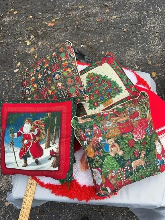 Holiday Accent Pillows and Christmas Tree Skirts A