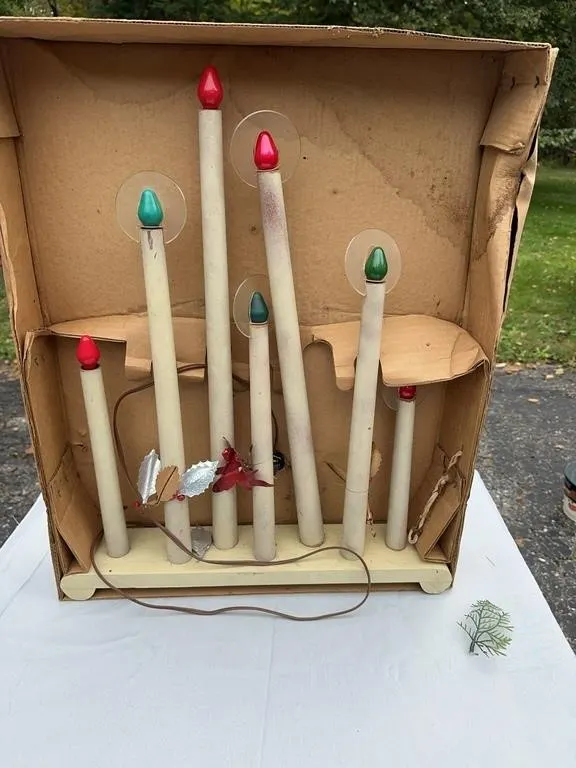Vintage Christmas 7 Light Candolier Electric Cande