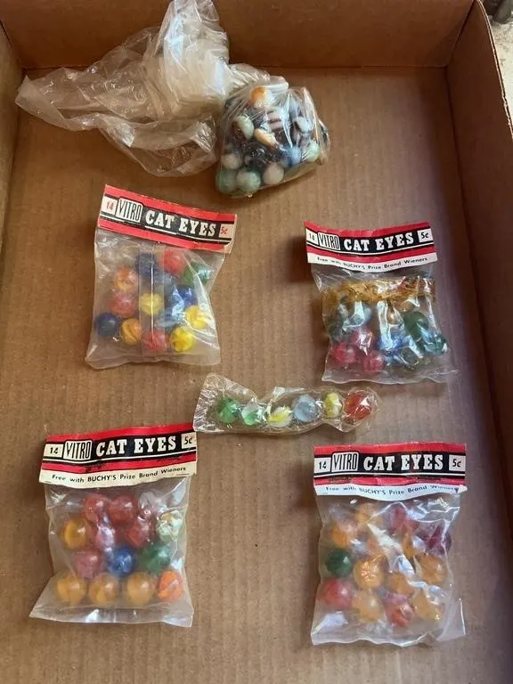 Vitro Cat Eyes Five Star Brand Toy Marbles In Pack