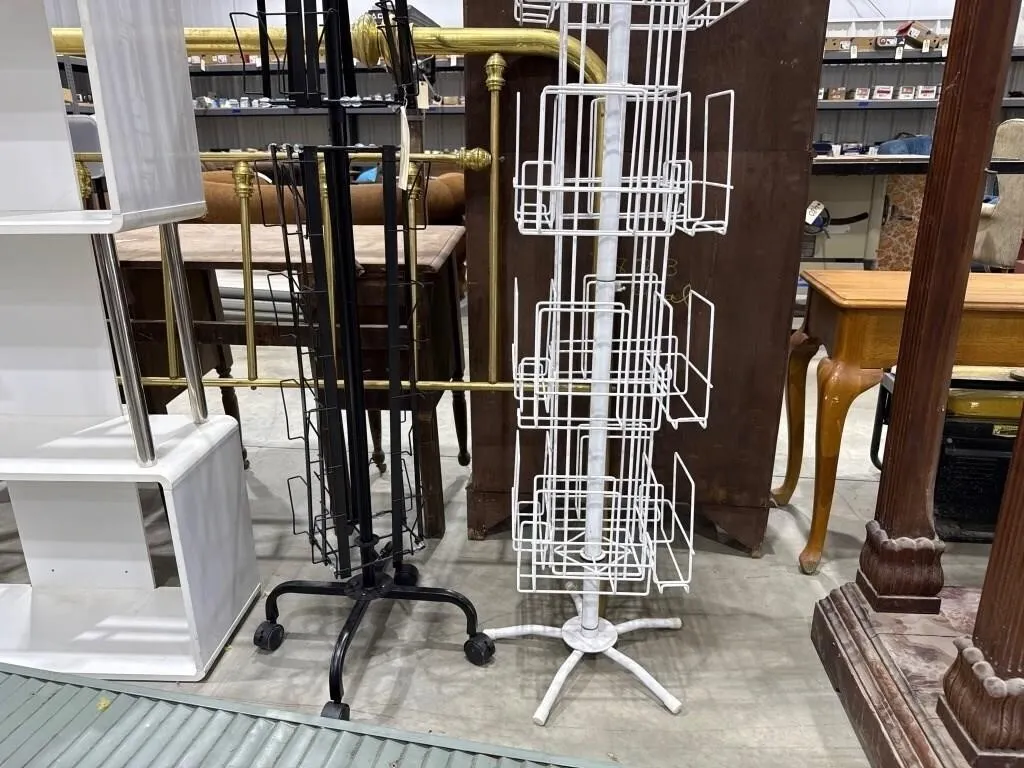2 - Rolling Metal Rotating Store Display Stands