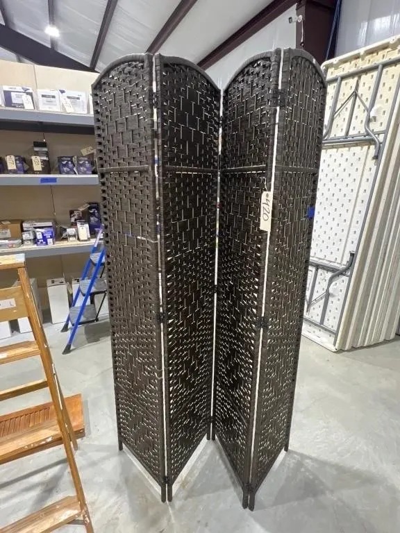 4-Panel Folding Room Divider 64"W