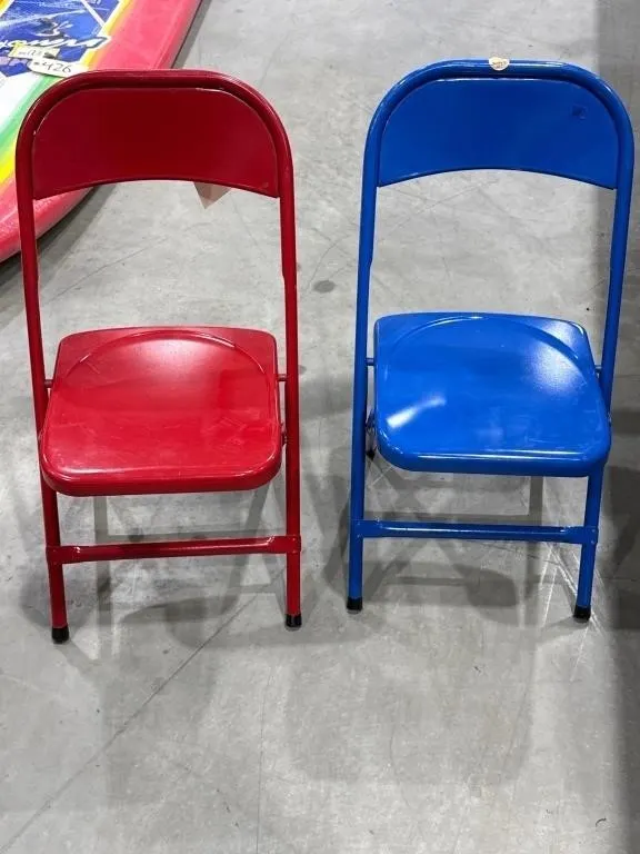2 - Child's Metal Folding Chairs