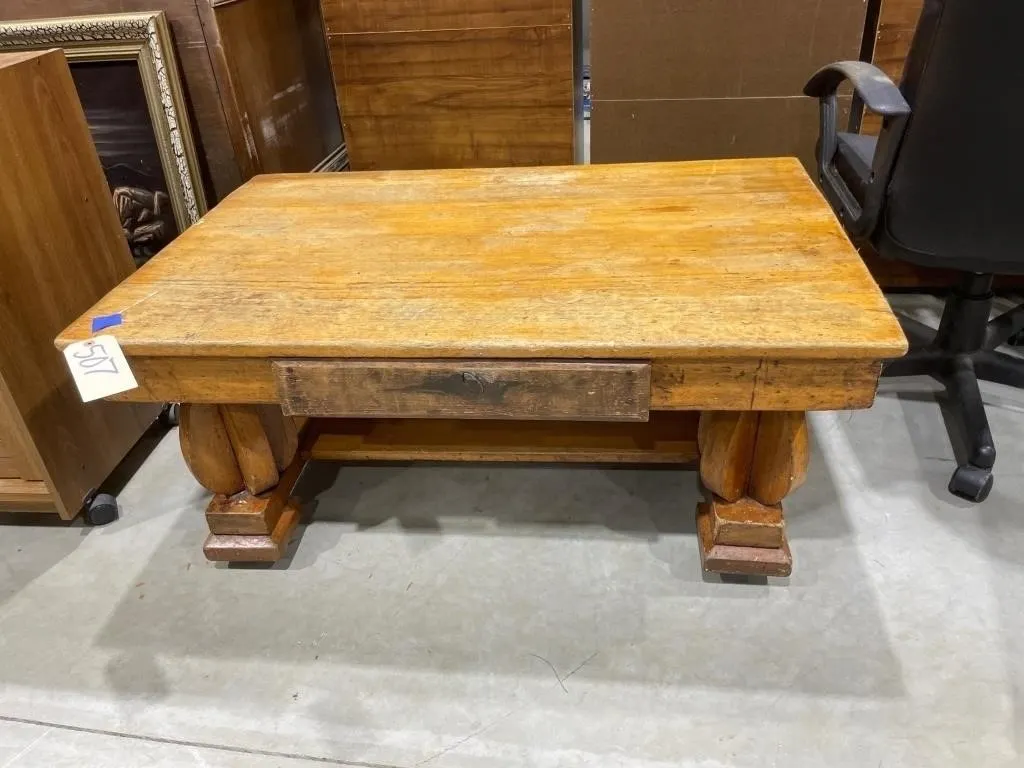 1-Drawer solid oak Coffee Table 42"L x 28"W x 18
