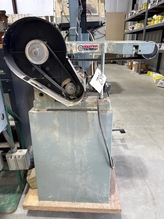 Central Machinery Belt Sander on Rolling Cart