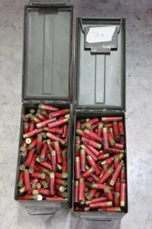 550+ 28 ga. Reload Shells & 2 Metal Ammo Boxes
