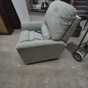 Gray Speckled Fabric Electric Lift Recliner Chair With Wired Remote