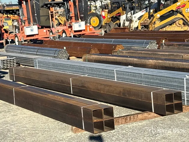 Quantity of (4) 6 in x 6 in x 20 ft Steel Square Tubes
