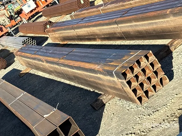 Quantity of (16) 3 5/8 x 24 ft Steel Square Tubes