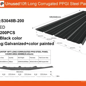 Quantity of (200) 2026 SUNTOP S3048B-200 35 in x 10 ft Corrugated PPGI Steel Panel (Unused)