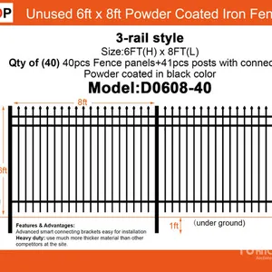 Quantity of (40) 2026 SUNTOP D0608-40 6 ft x 8 ft Powder Coated Fencing (Unused)