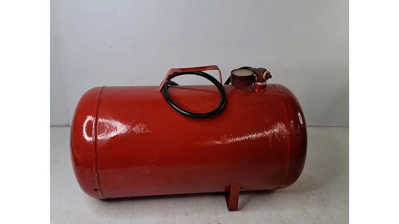 Red Portable Horizontal Steel Air Tank (cannot ship, as is)