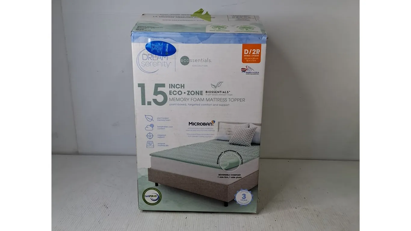 Dream Serenity 1.5" Memory Foam Mattress Topper Double