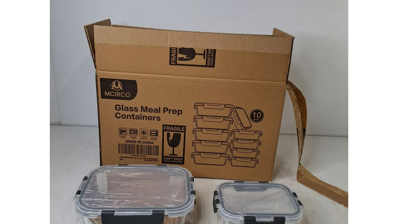 (8) Glass Meal Prep Containers