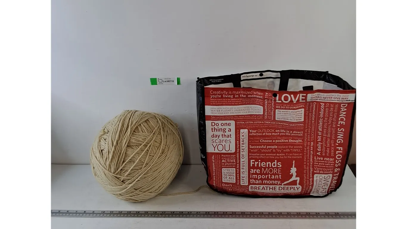 Large Ball of Yarn with Shopping Bag