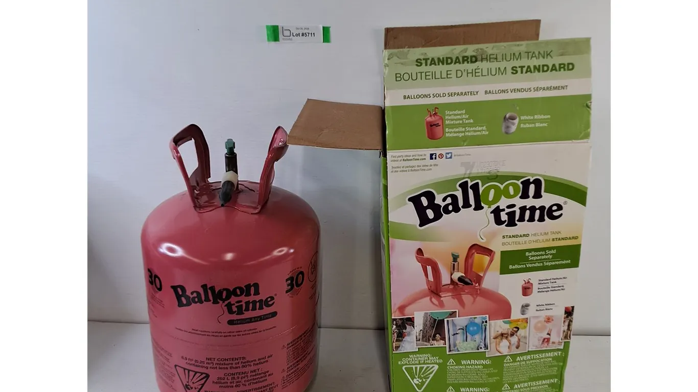 Balloon Time Empty Helium Tank and Box Untested As-Is