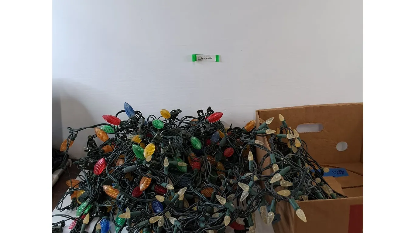 (3) Sets of Christmas Lights Tested As-Is, Pair of Ear Plugs