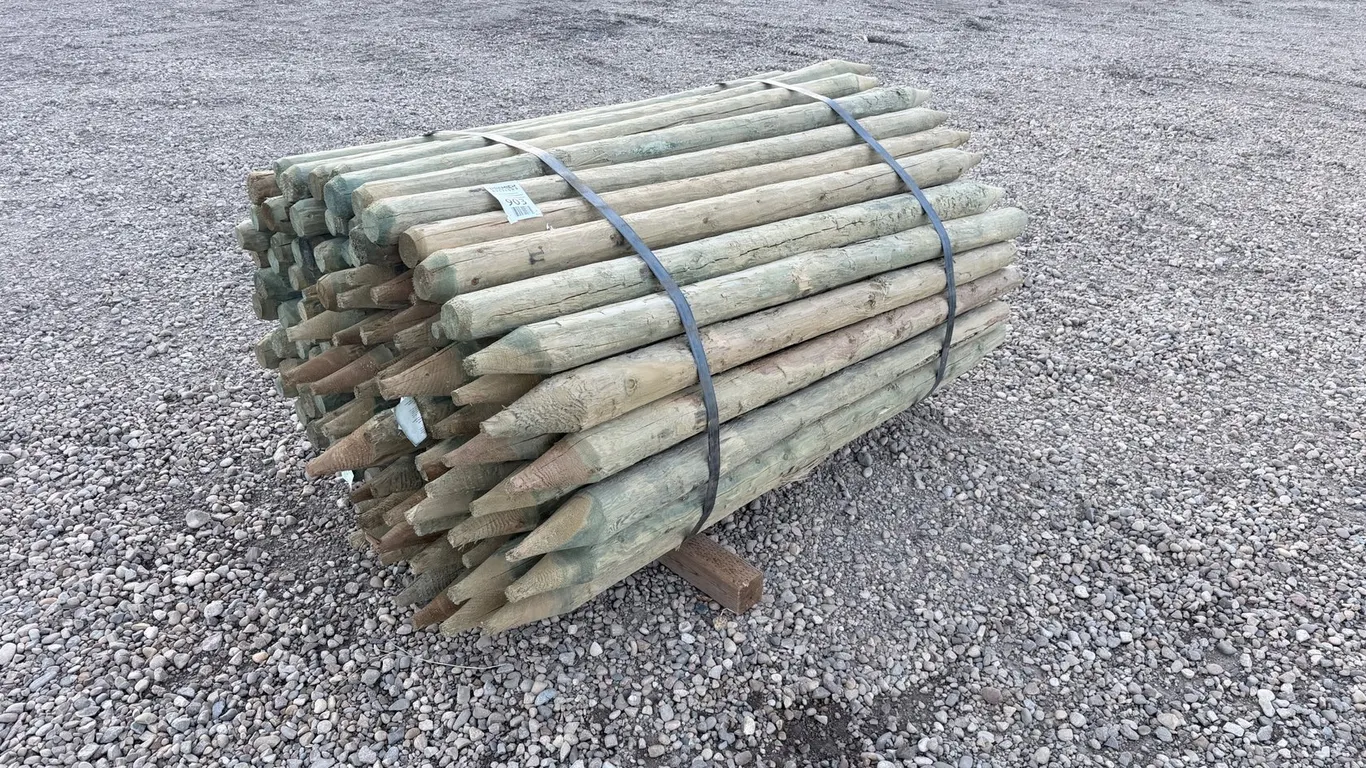 (115) Unused Treated 3"-4" x 7" Posts